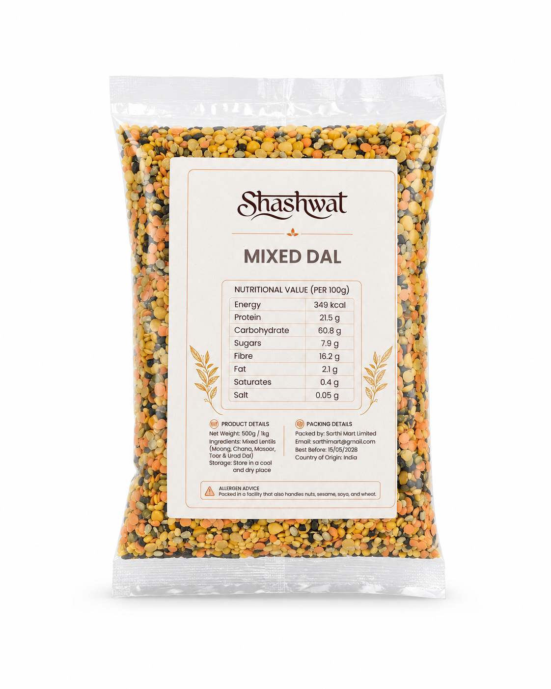 Shashwat Mixed Dal 500g / 1 kg / 1.5 kg