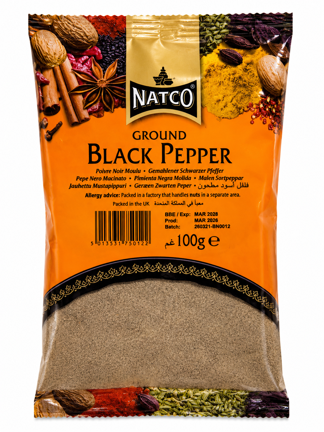 Natco Black Pepper Ground (Kala Mari Powder) 100g