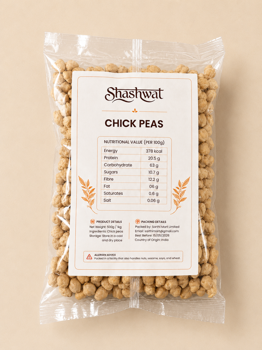 Shashwat Chick Peas 500gm /1kg/ 1.5kg