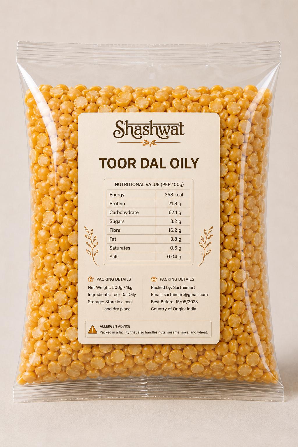 Shashwat Toor Dal Oily 500 g / 1 kg / 1.5 kg