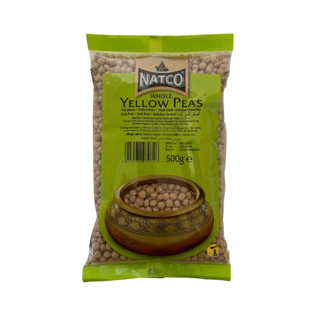 Natco Whole Yellow Peas 500g